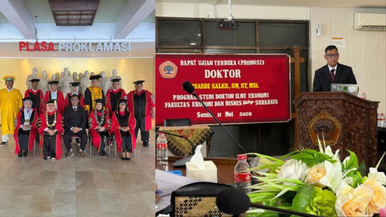Resmi Bergelar Doktor, Rektor ITBM Polman Raih Gelar Doktor Ilmu Ekonomi di UNTAG Surabaya